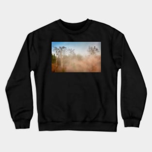 Mountain forest in fog Crewneck Sweatshirt